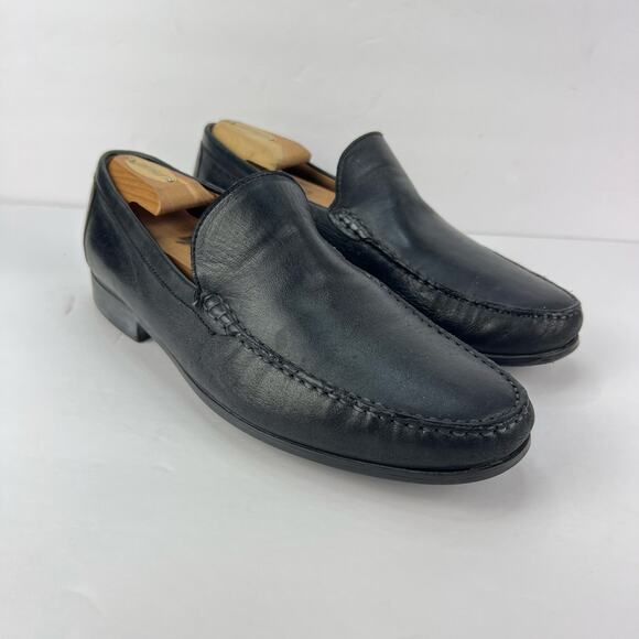 Johnston & Murphy 9.5M Cresswell Venetian Black Soft Sheepskin Loafer Slip On - Picture 1 of 11